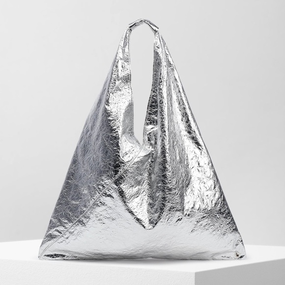 MM6 Maison Martin Margiela Handbags - Maison Margiela Japanese Silver Crinkled Bag